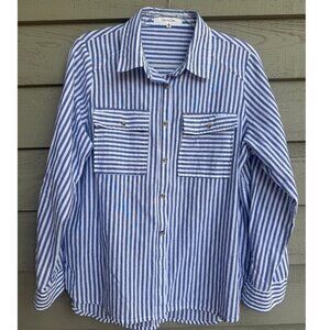Eden & Olivia Blue Stripe Button-Up Shirt XL